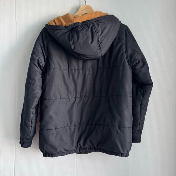 Timberland youth large 14-16 black hooded quilted winter coat kids lined - Picture 8 of 8